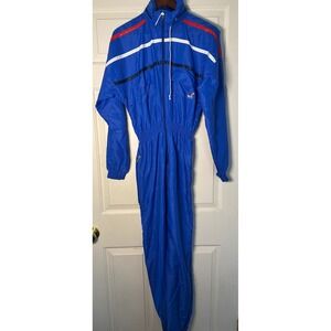 Vintage K-Way Blue Windbreaker Jumpsuit Full Zip Tracksuit Size 4 US Small Retro